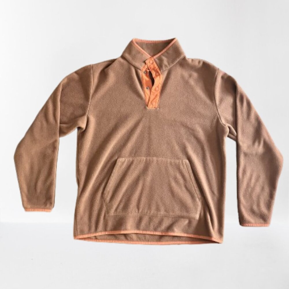 Amazon Essentials Brown/Orange Fleece Pullover - Size M